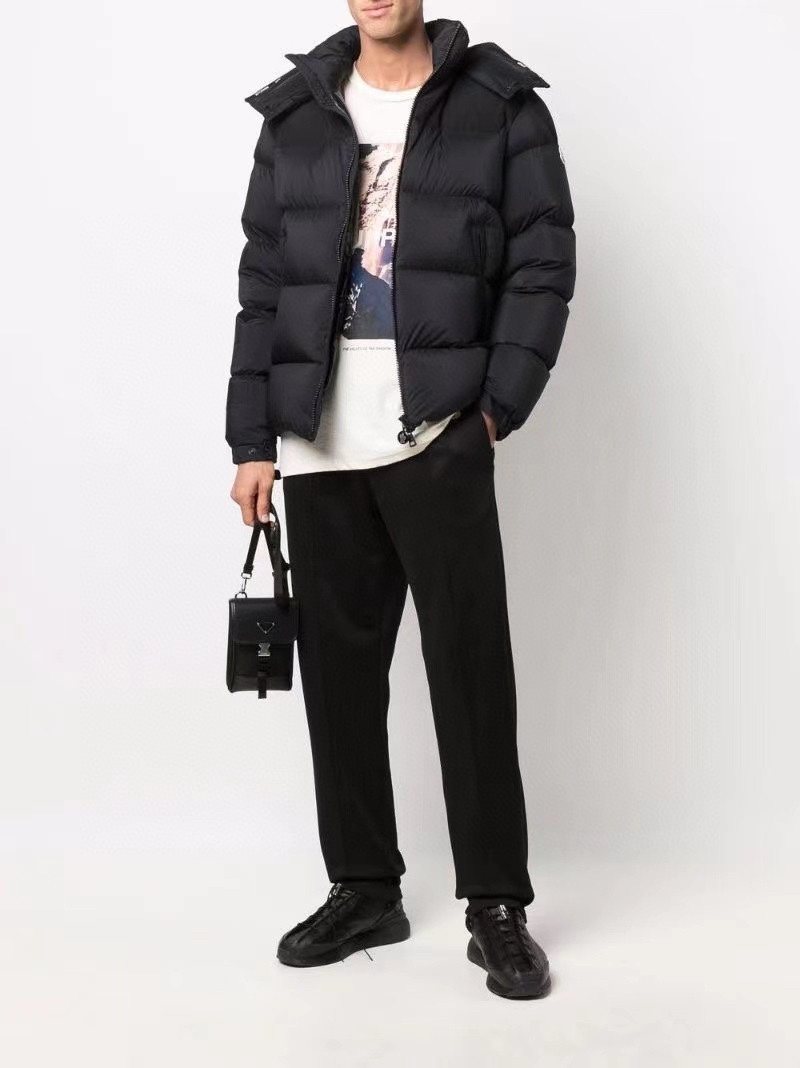 Moncler Black Detachable Hood Quilted Short Down Coat — context