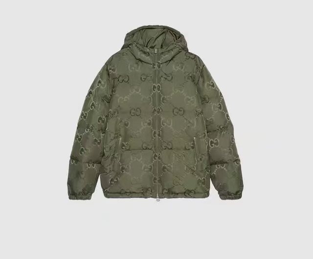 GUCCI Hooded Tonal Monogram Puffer Jacket — front
