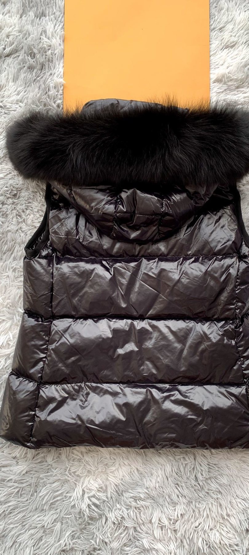 Moncler Fur-Trimmed Hooded Down Vest — back