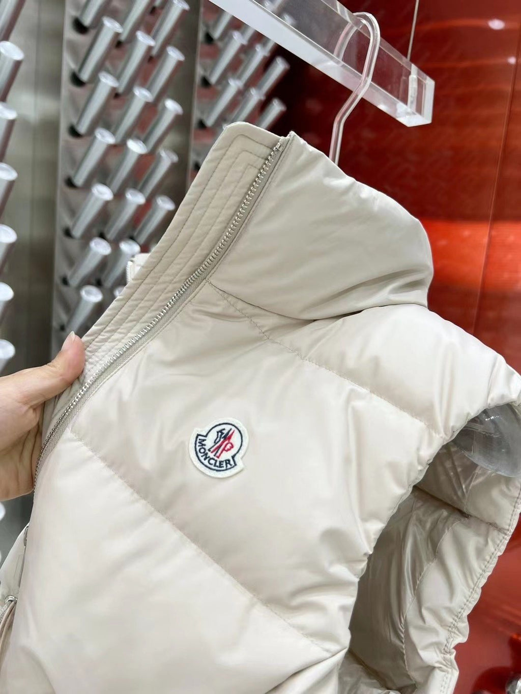 Moncler Women's Quilted Zip-Front Vest — detail