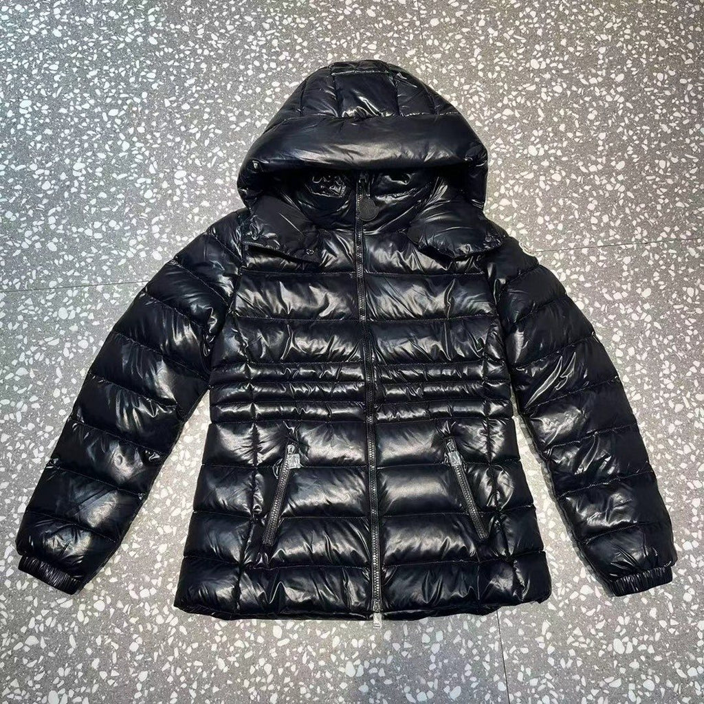 Moncler Women's Glossy Quilted Detachable Hood Puffer Coat — front