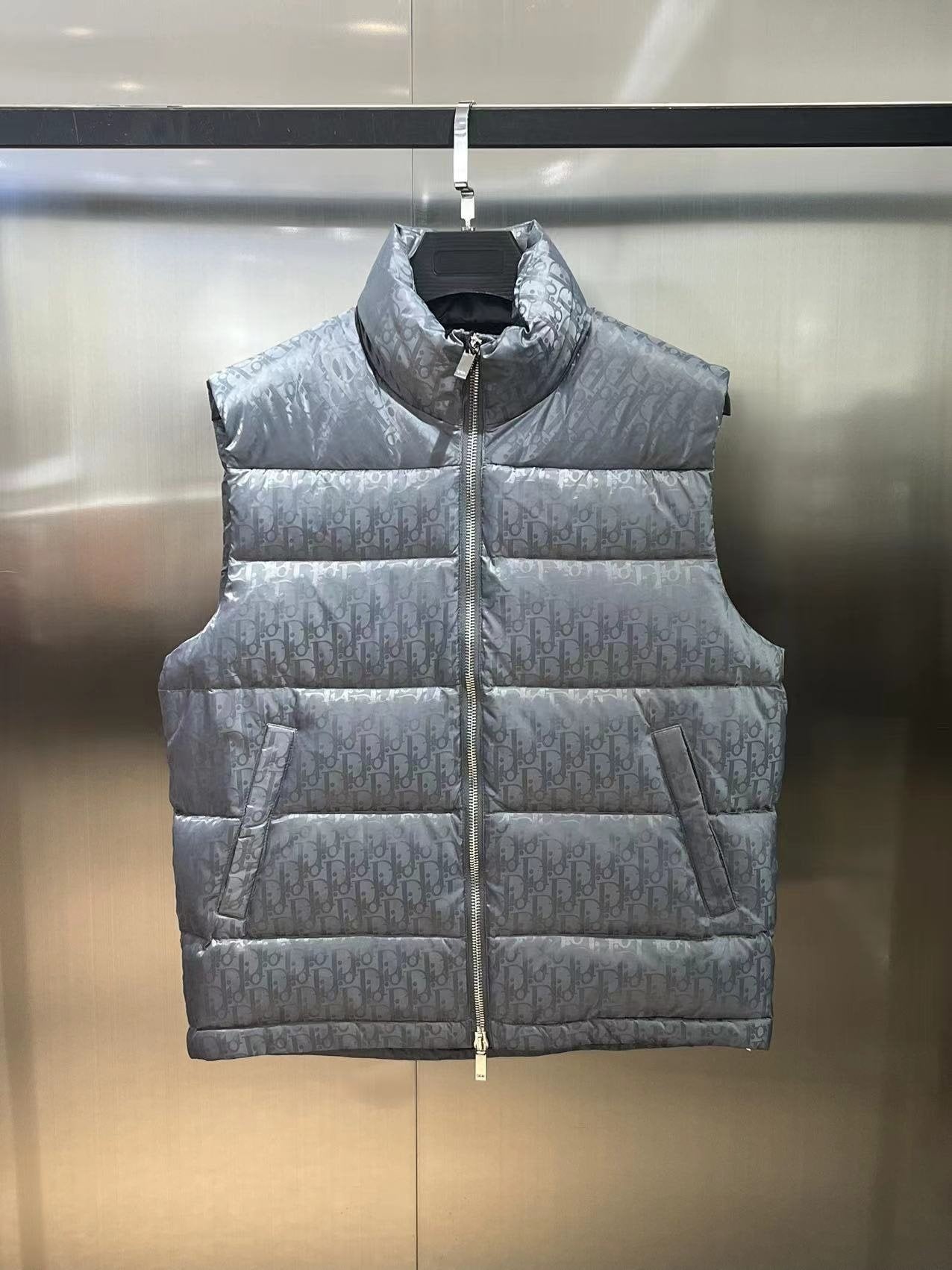 Dior All-Over Pattern Quilted Down Vest — front