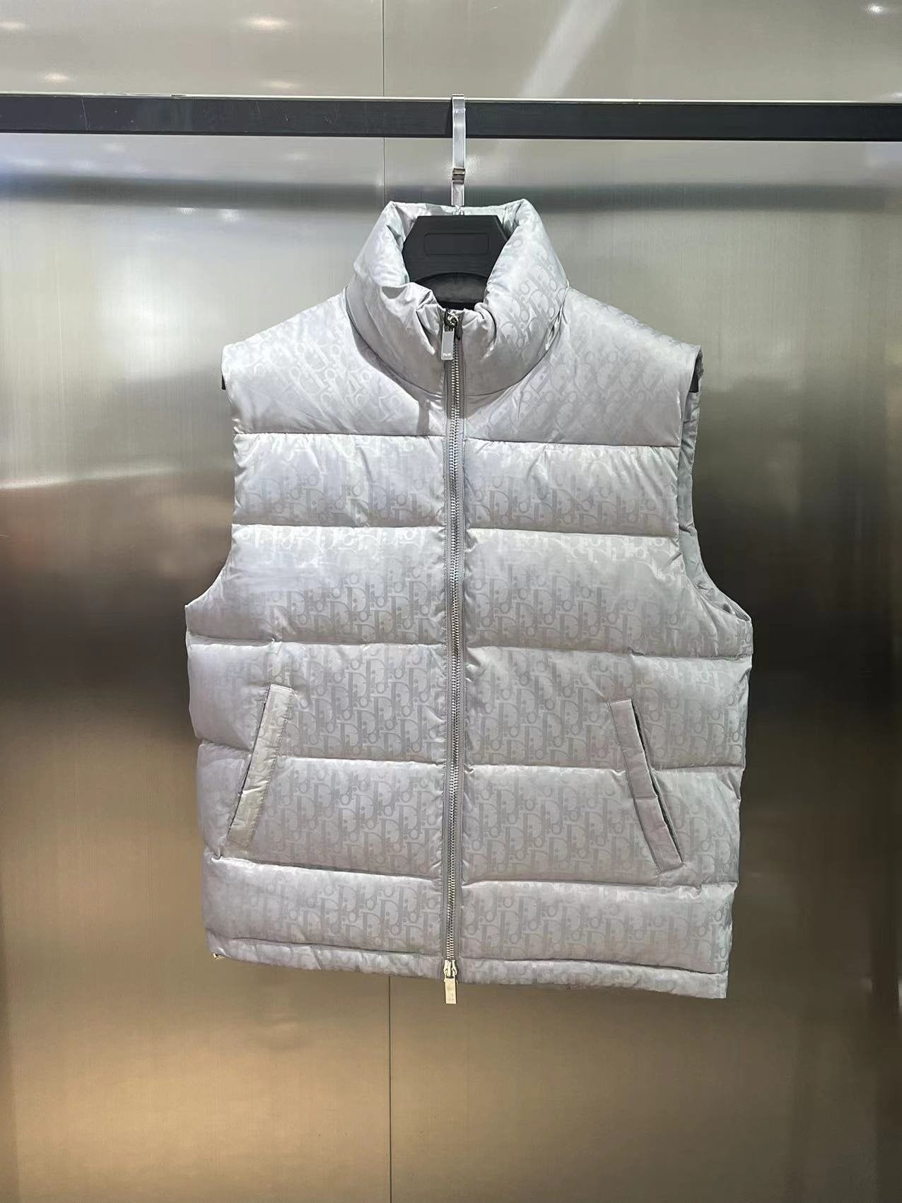 Dior All-Over Pattern Quilted Down Vest — front