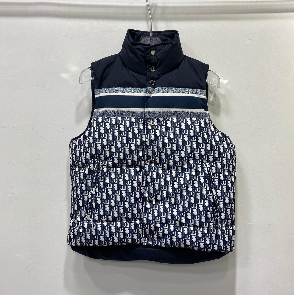Dior Reversible Navy Quilted Down Vest — hero
