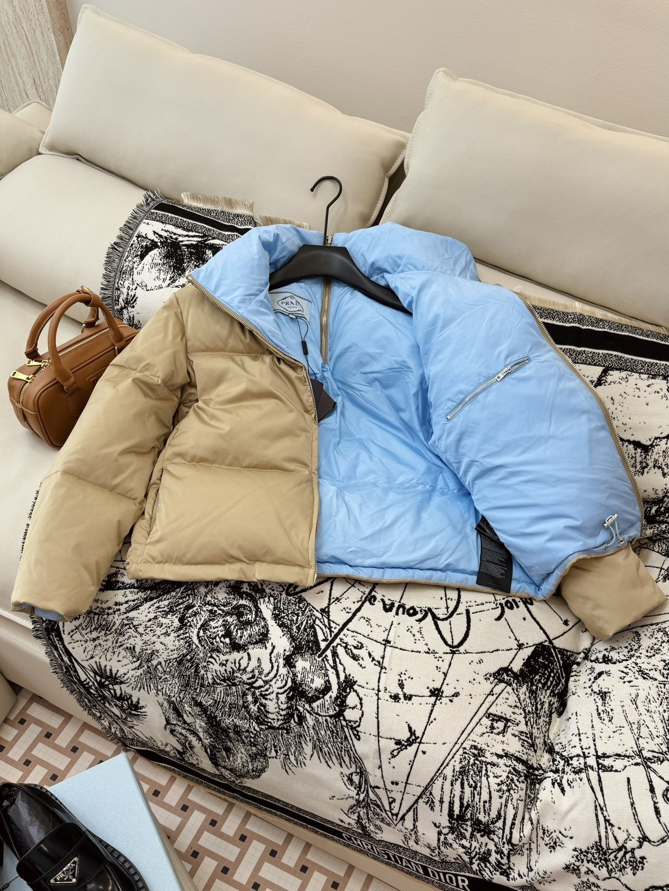 Prada Reversible Quilted Puffer Jacket — detail