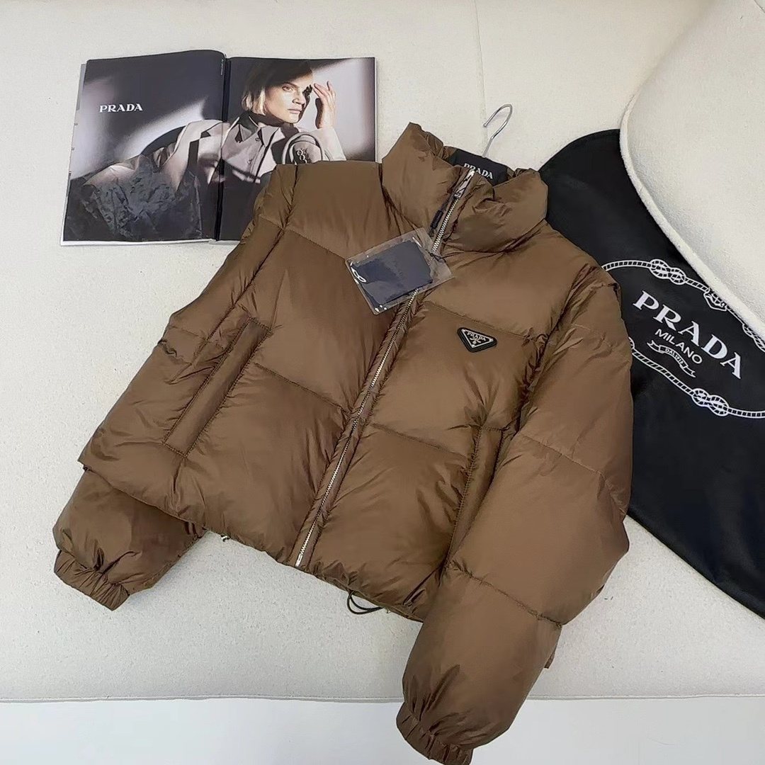 Prada Cropped Quilted Puffer Jacket — front