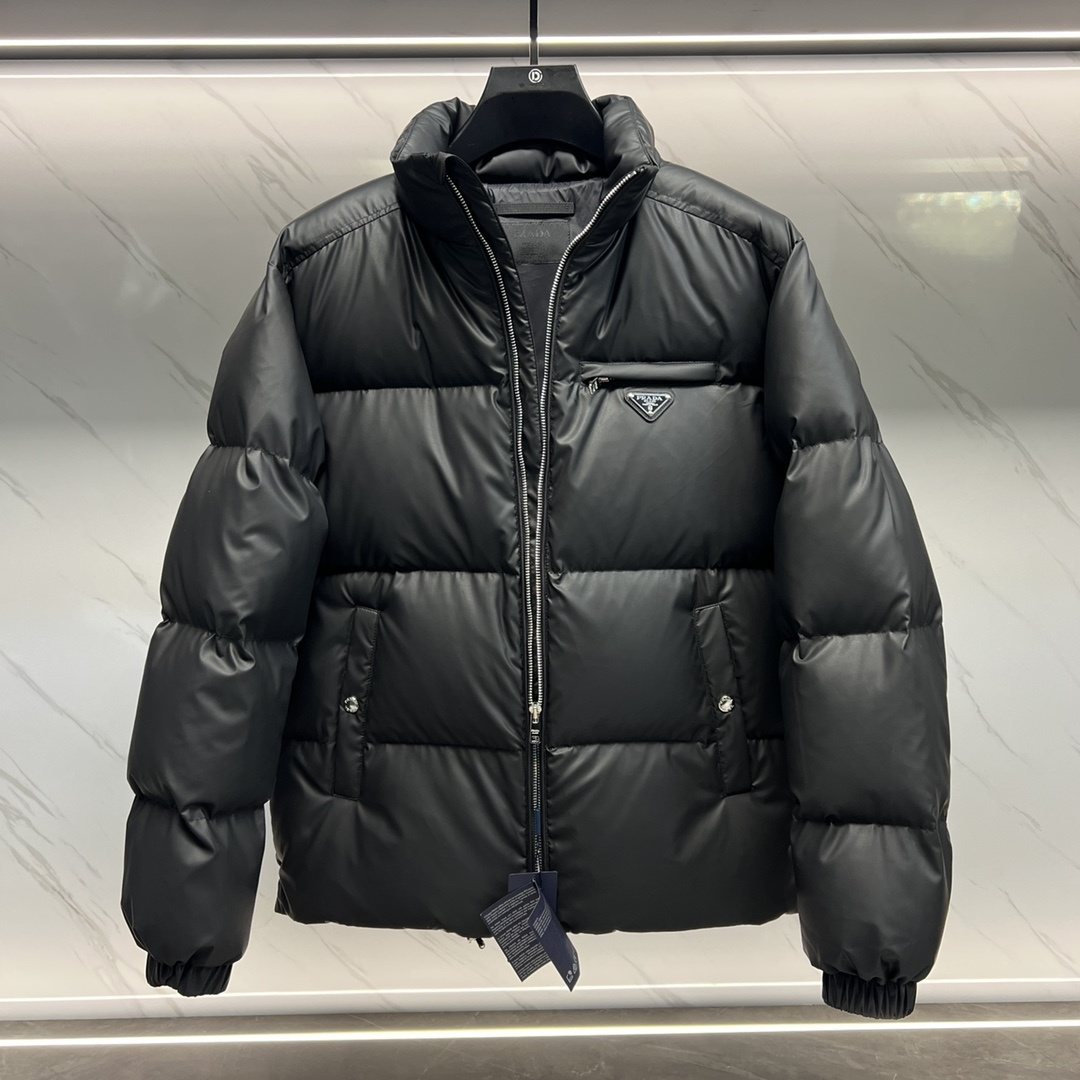 Prada Quilted Stand-Collar Puffer Jacket — front