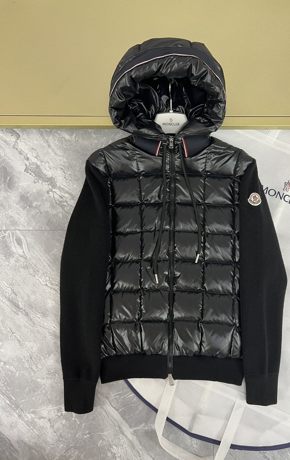 Moncler Quilted-Front Hooded Zip Jacket — front
