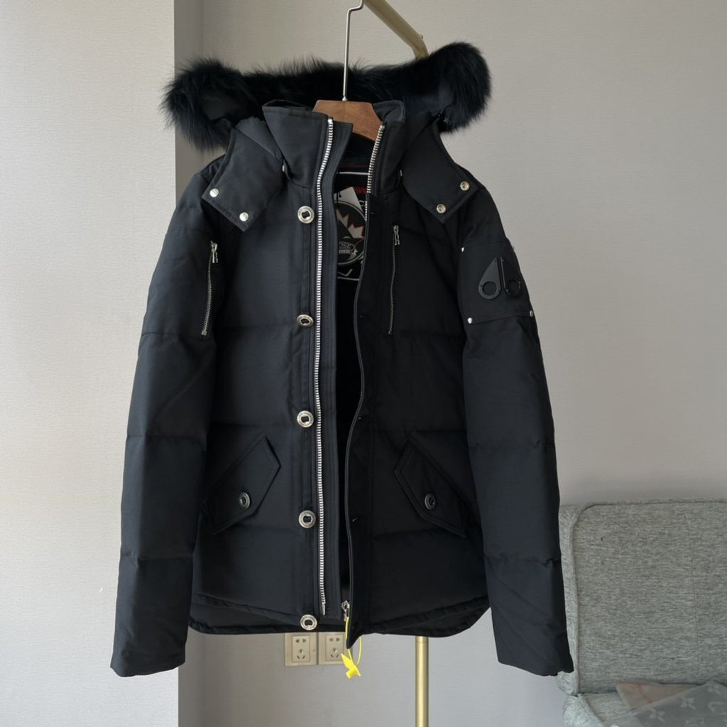 Moose Knuckles Fur-Trim Hooded Puffer Jacket — front