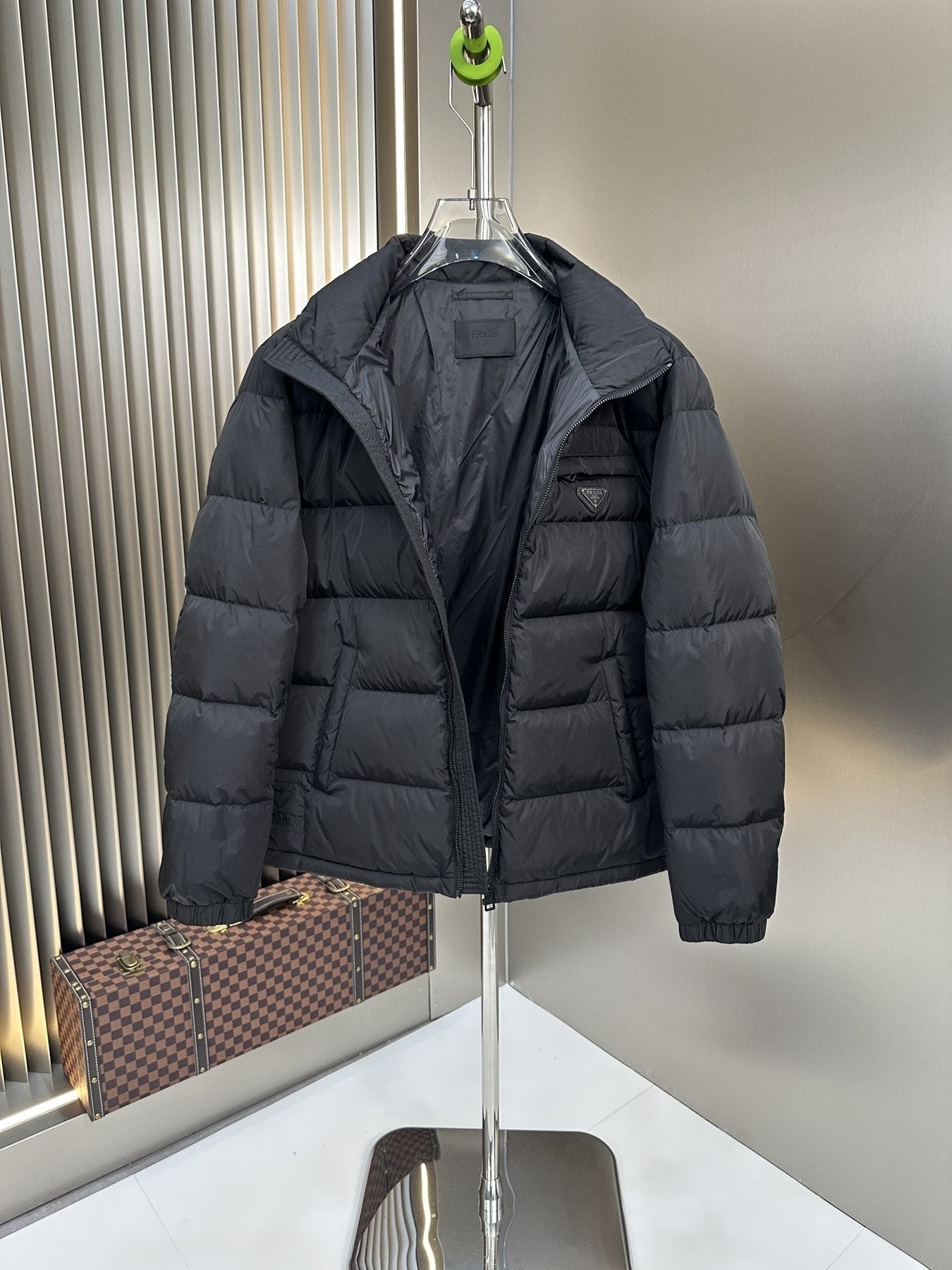 Prada Quilted Stand Collar Puffer Jacket — front