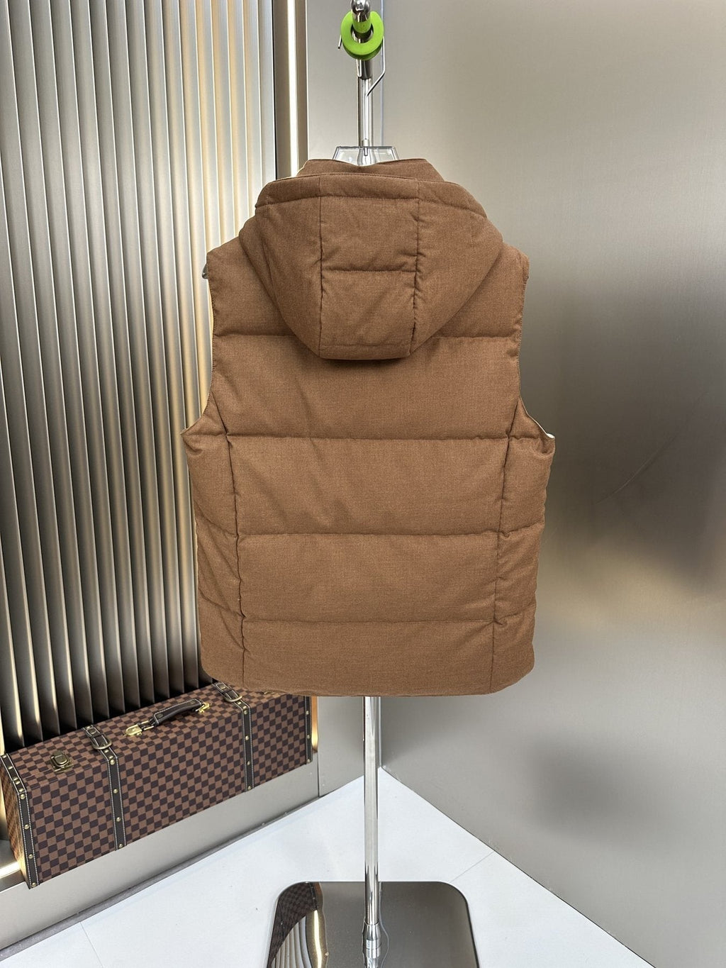 Prada Quilted Hooded Down Vest — back