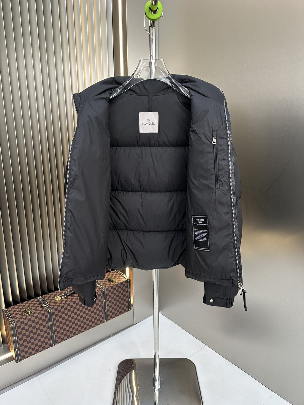 Moncler Quilted Stand-Collar Puffer Coat — neck_label
