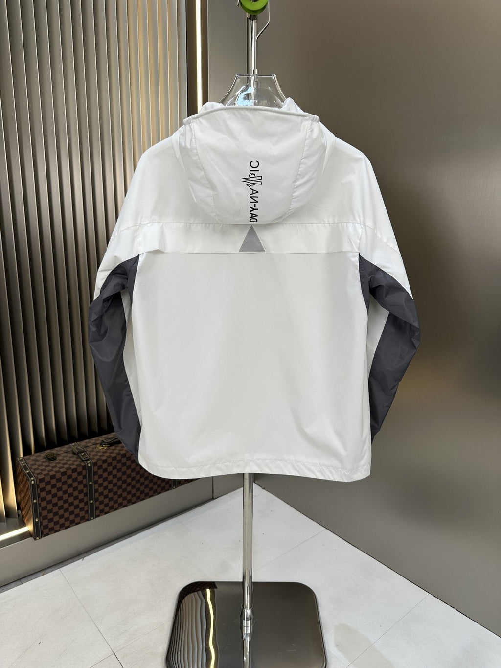 Moncler Hooded Contrast Panel Zip Jacket — back