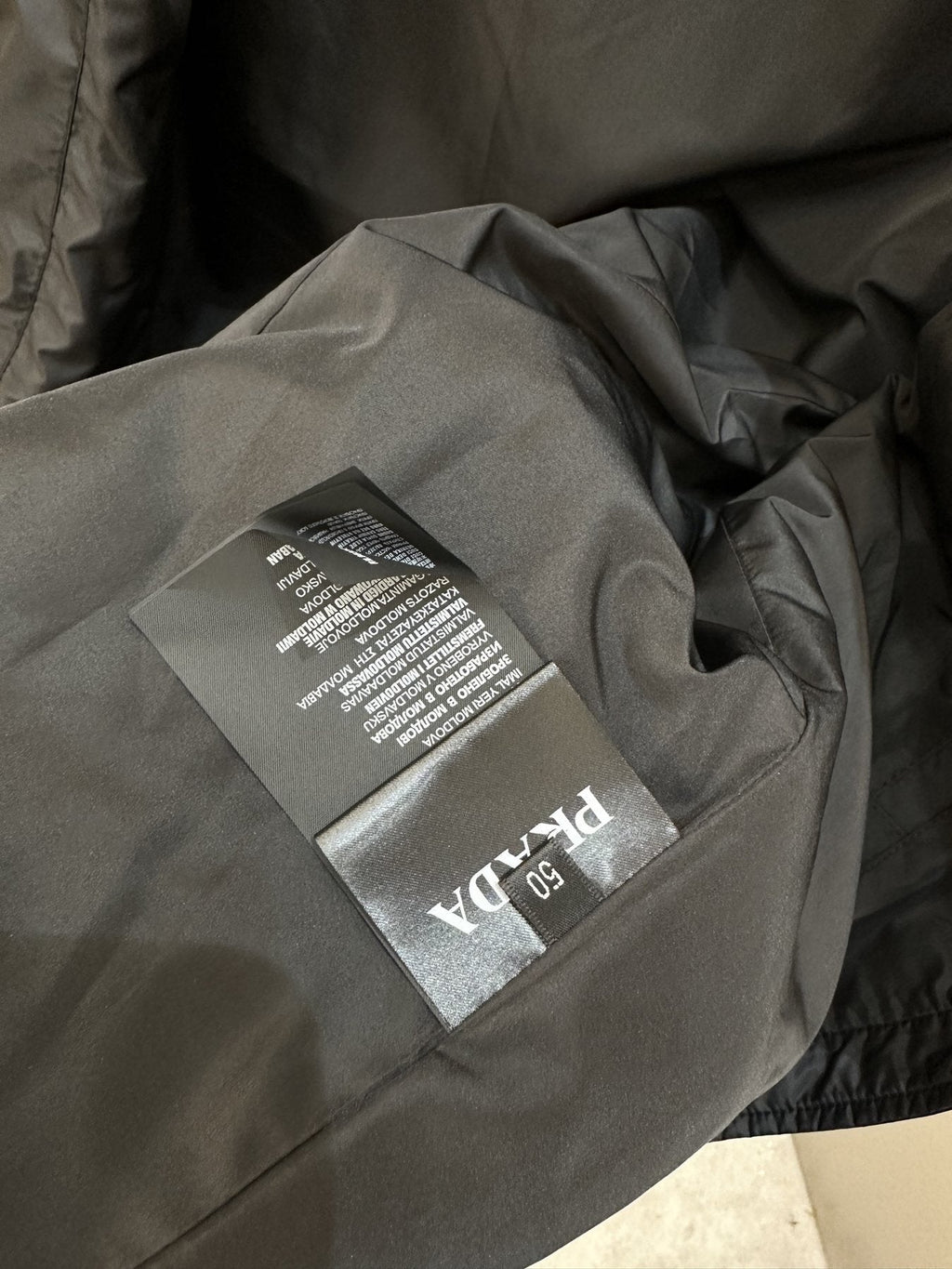 Prada Collared Utility Jacket — neck_label