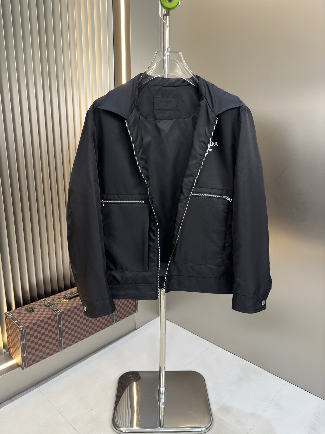 Prada Zip-Front Collared Jacket — front