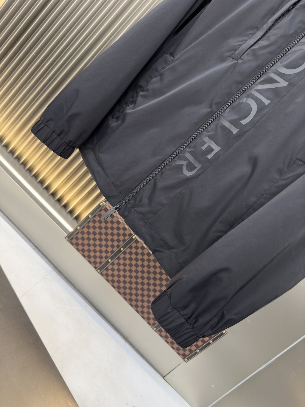 Moncler Stand Collar Full-Zip Jacket — detail