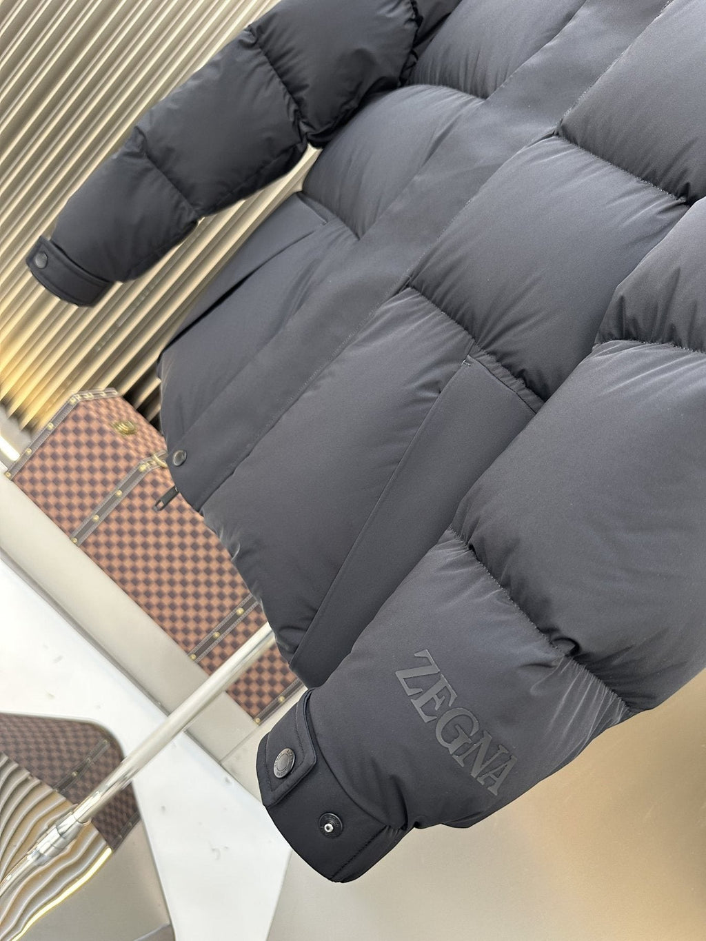 Zegna Hooded Quilted Puffer Coat — detail
