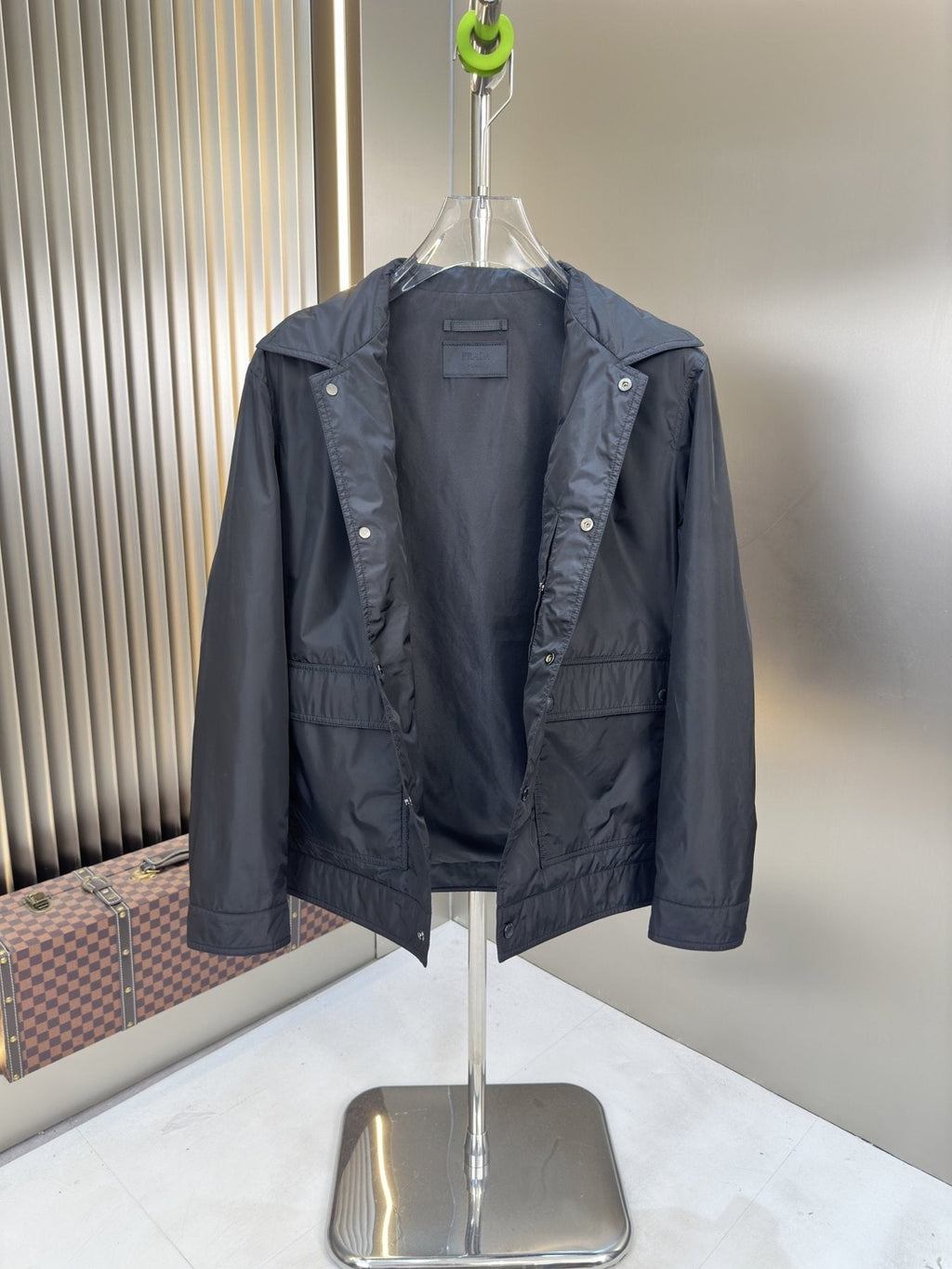 Prada Button-Front Flap-Pocket Jacket — front