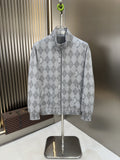 LV Grey Argyle Full-Zip Jacket — hero