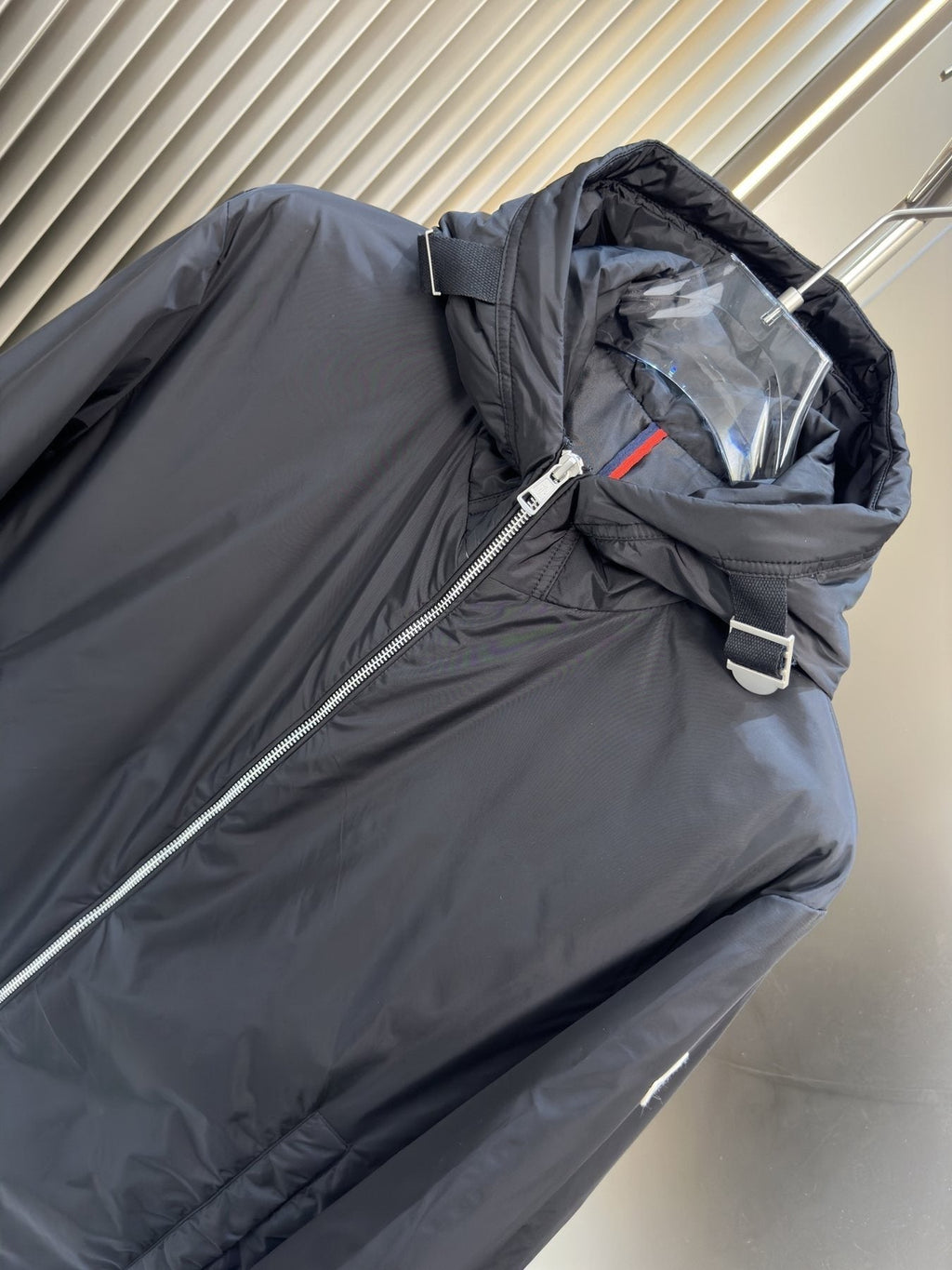 Moncler Hooded Zip-Front Jacket — detail