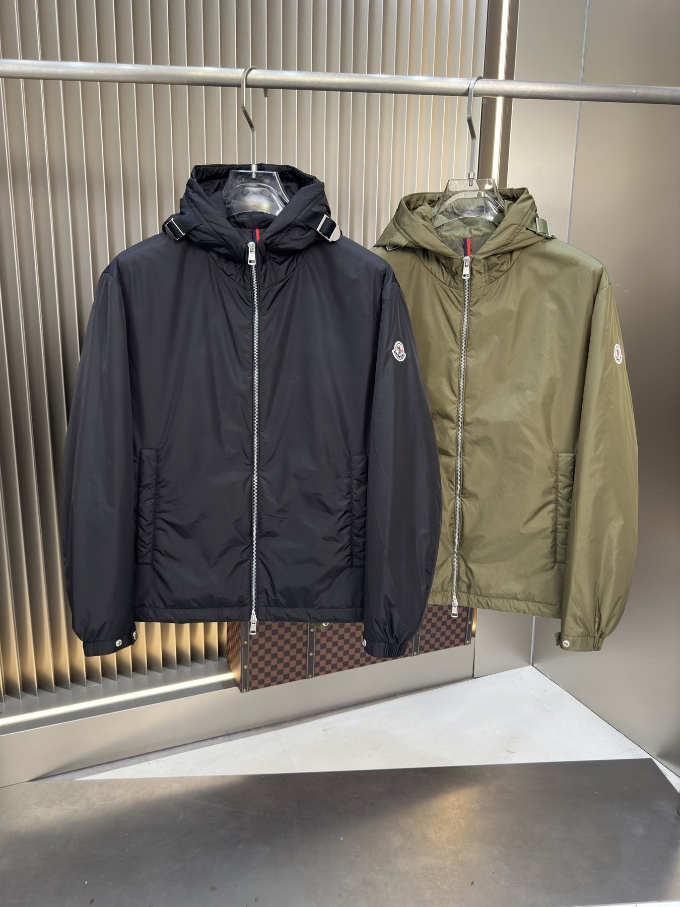 Moncler Hooded Zip-Front Jacket — comparison