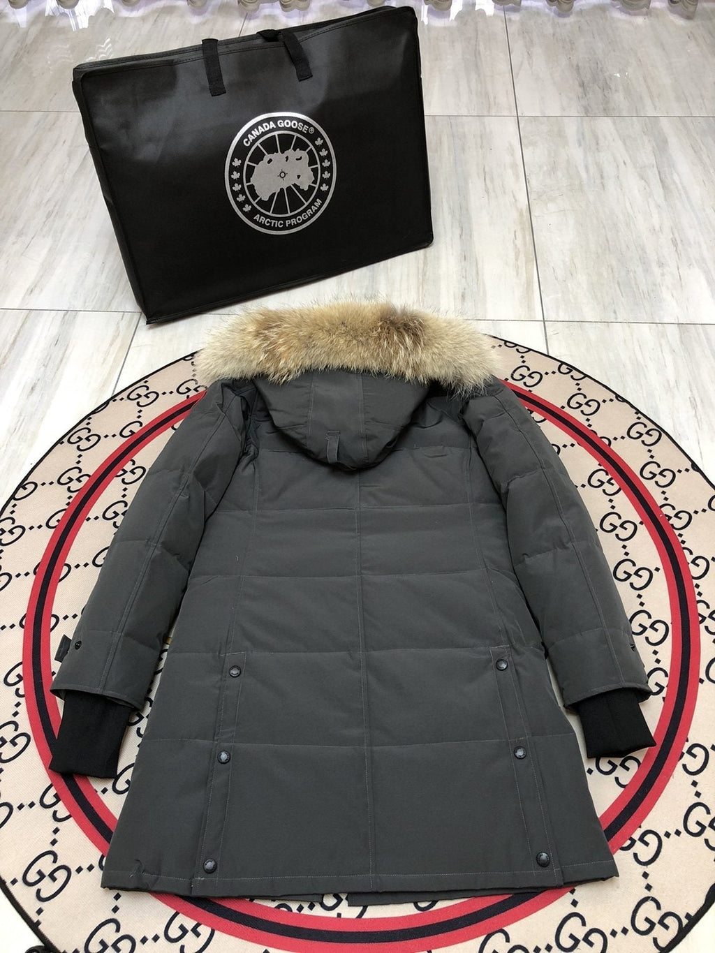 Canada Goose Women's Quilted Long Down Jacket — back