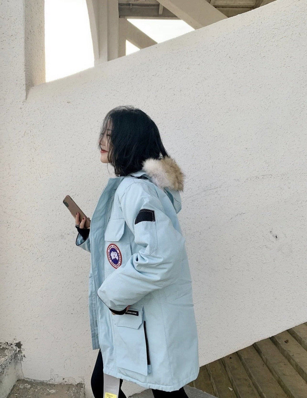 Canada Goose Hooded Fur-Trim Puffer Jacket — side