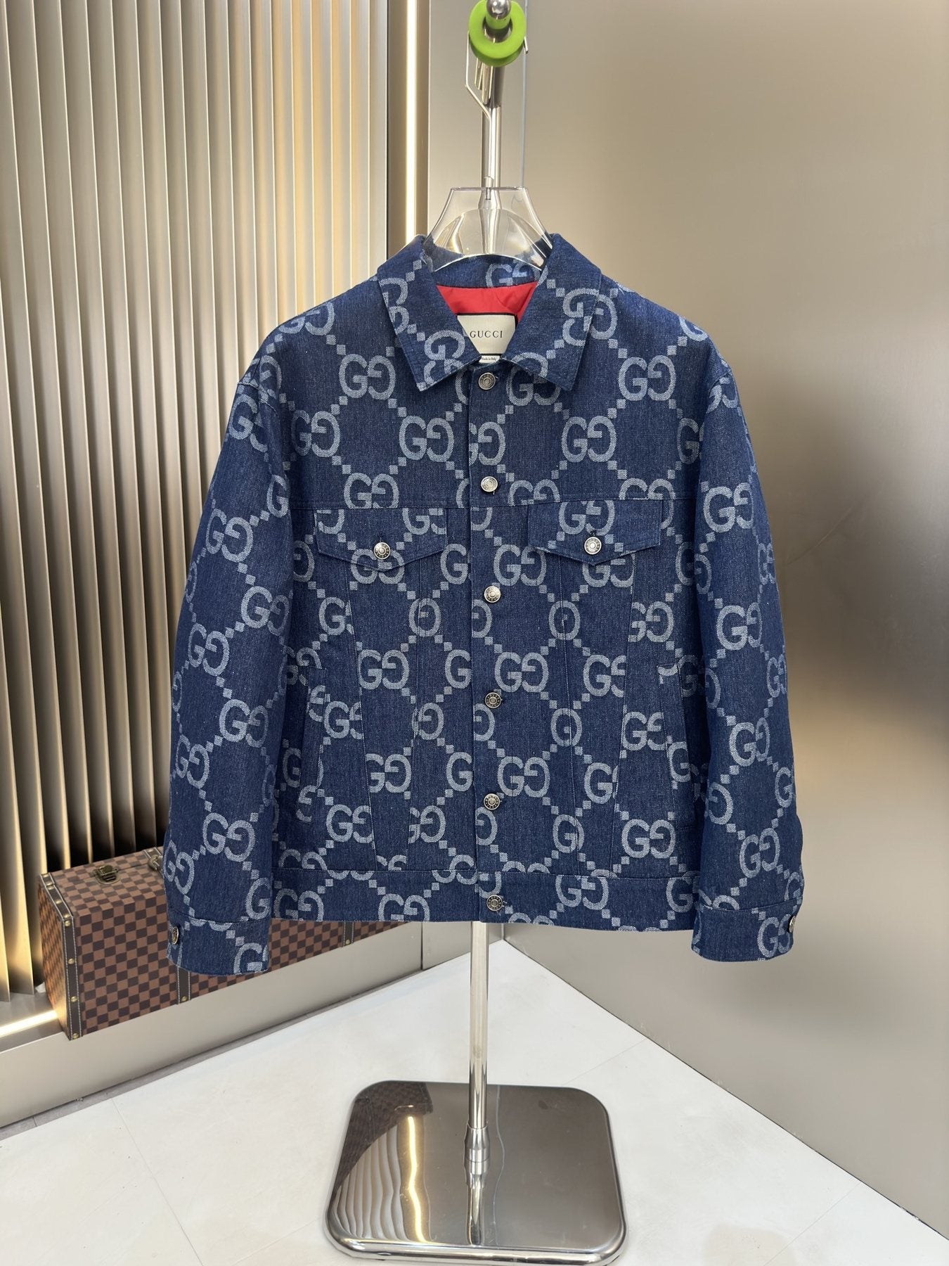GUCCI Monogram Padded Button-Front Jacket — front