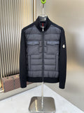 Moncler Padded Knit-Sleeve Jacket — hero