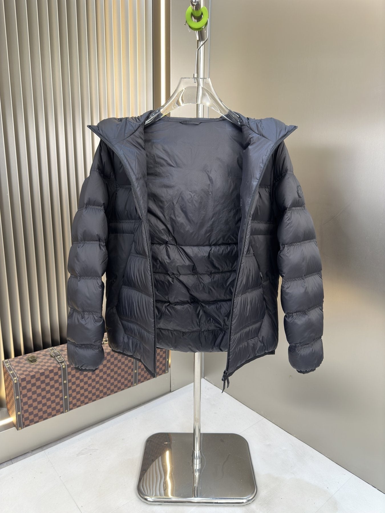 Moncler Hooded Reversible Puffer Coat — detail