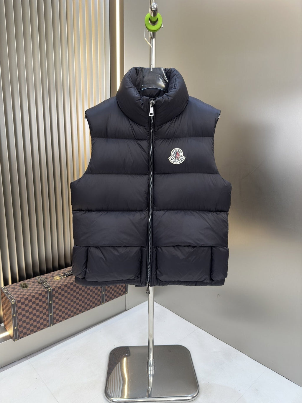 Moncler Navy Quilted Down Vest — hero