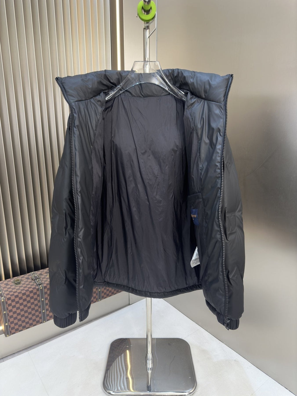 LV Hooded Quilted Puffer Coat — detail