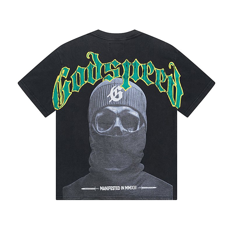 Godspeed Washed Black Rock Graphic T-Shirt — back