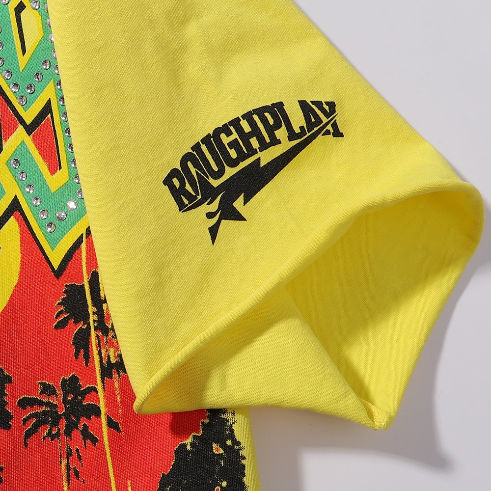 Rough Play Skate Skeleton Yellow Graphic T-Shirt — detail