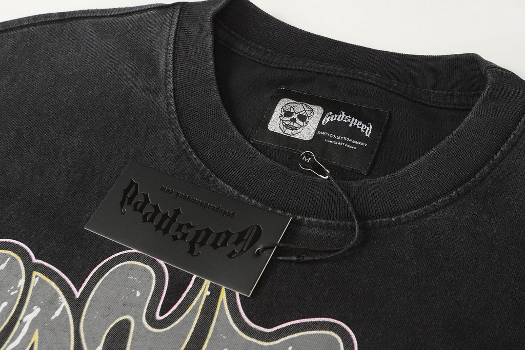 Godspeed Washed Black Graphic Long-Sleeve T-Shirt — hang_tag