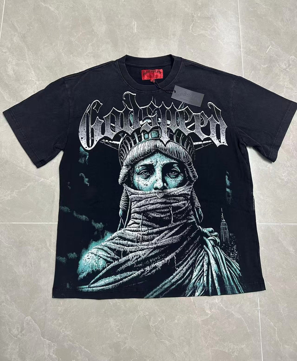Godspeed Statue of Liberty Graphic T-Shirt — front