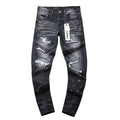 Purple Brand Black Distressed Paint Splatter Jeans — hero