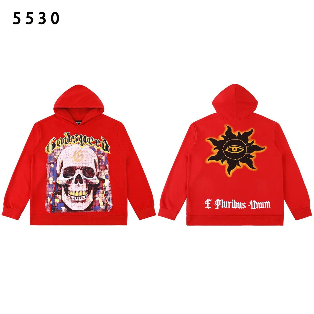 Godspeed Skull Sun Graphic Hoodie — front