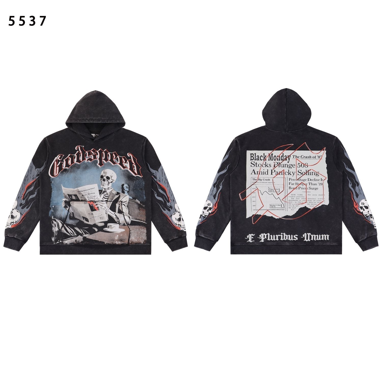 Godspeed Black Monday Skeleton Graphic Hoodie — front