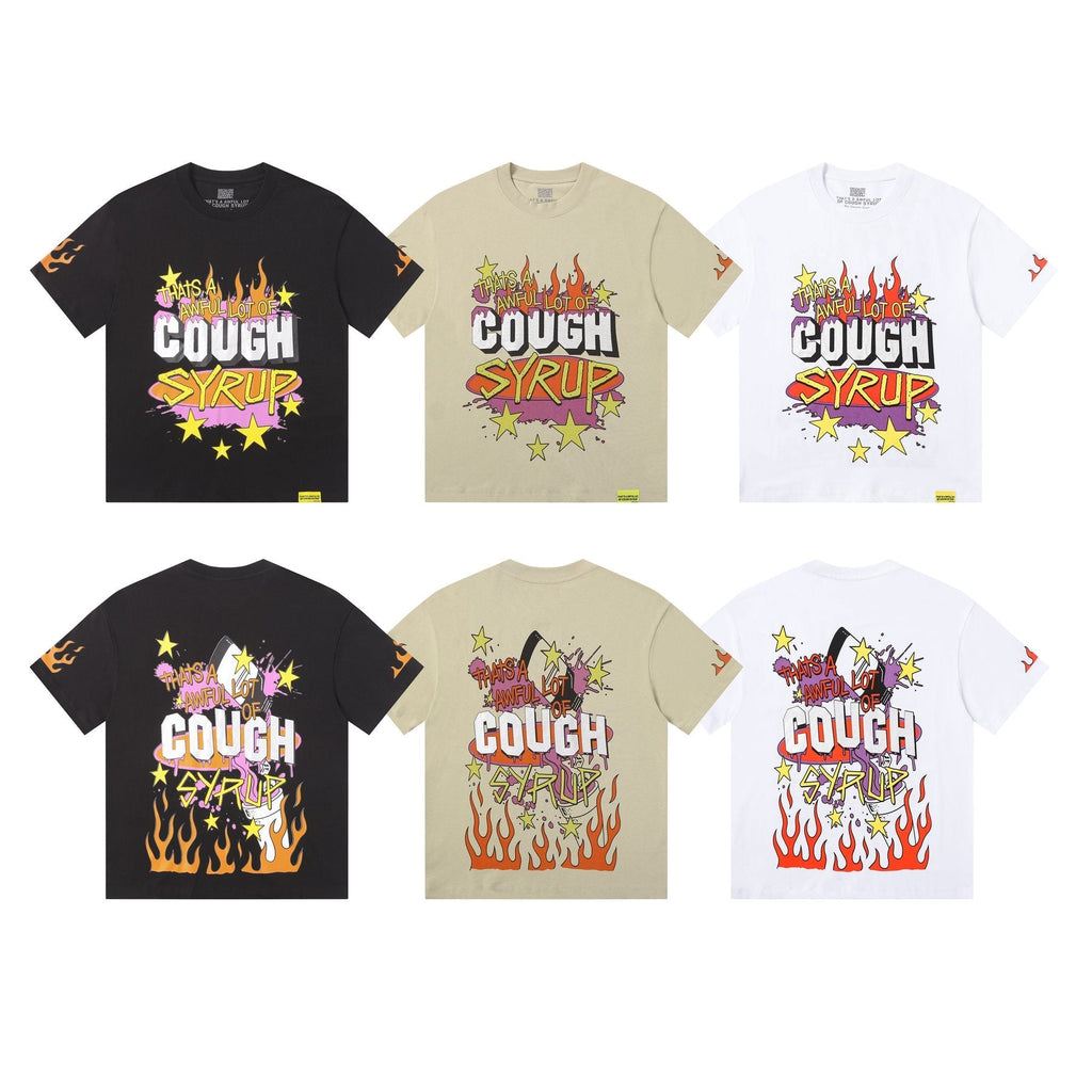 THAT'S A AWFUL LOT OF COUGH SYRUP Flame Graphic Short-Sleeve T-Shirt — comparison