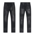 RTA Black Cross-Stud Washed Denim Jeans — hero