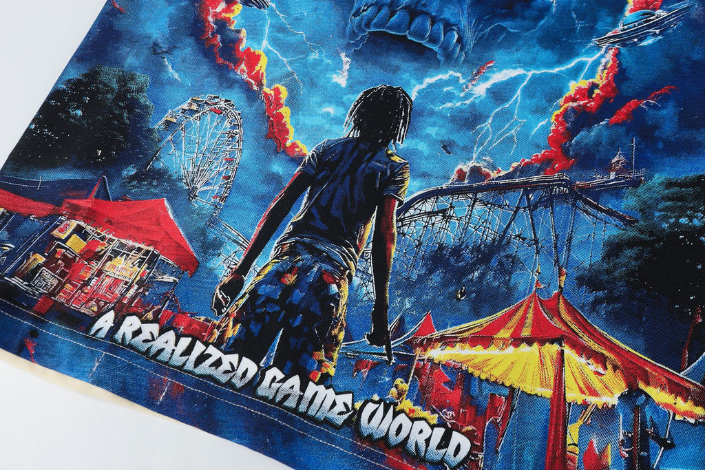 Godspeed A Realized Game World Skull Graphic T-Shirt — detail