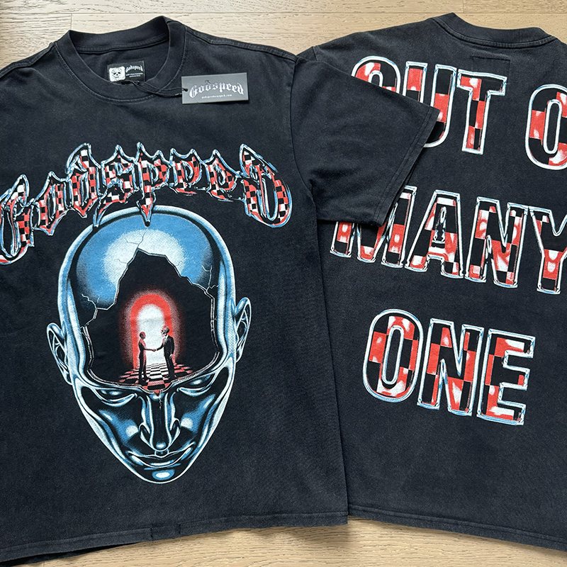Godspeed Out of Many One Washed Graphic T-Shirt — comparison