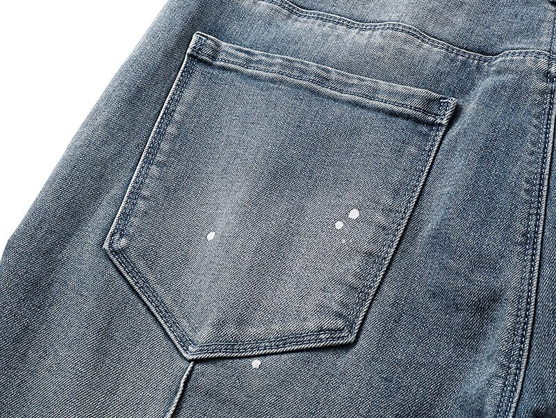 R+A Light Blue Paint Splatter Jeans — detail