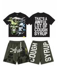 THAT'S A AWFUL LOT OF COUGH SYRUP Joker Face Graphic Short-Sleeve Set — front