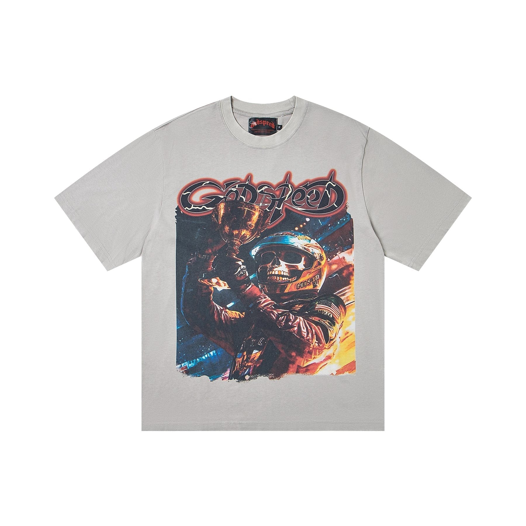 Godspeed Out of Many, One Skull Graphic T-Shirt — front