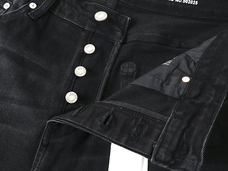 Purple Brand Star Embellished Denim Shorts — detail