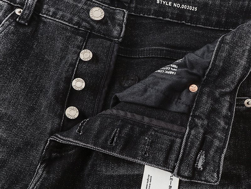Purple Brand Black Washed Flare Jeans — detail