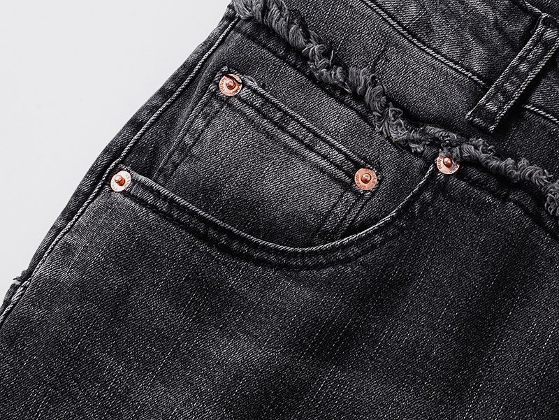 Purple Brand Washed Black Flare Jeans — detail