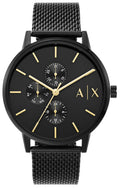 Armani Exchange Cayde AX2716 Men's Chronograph Watch - Black Dial with Black Mesh Stainless Steel Strap